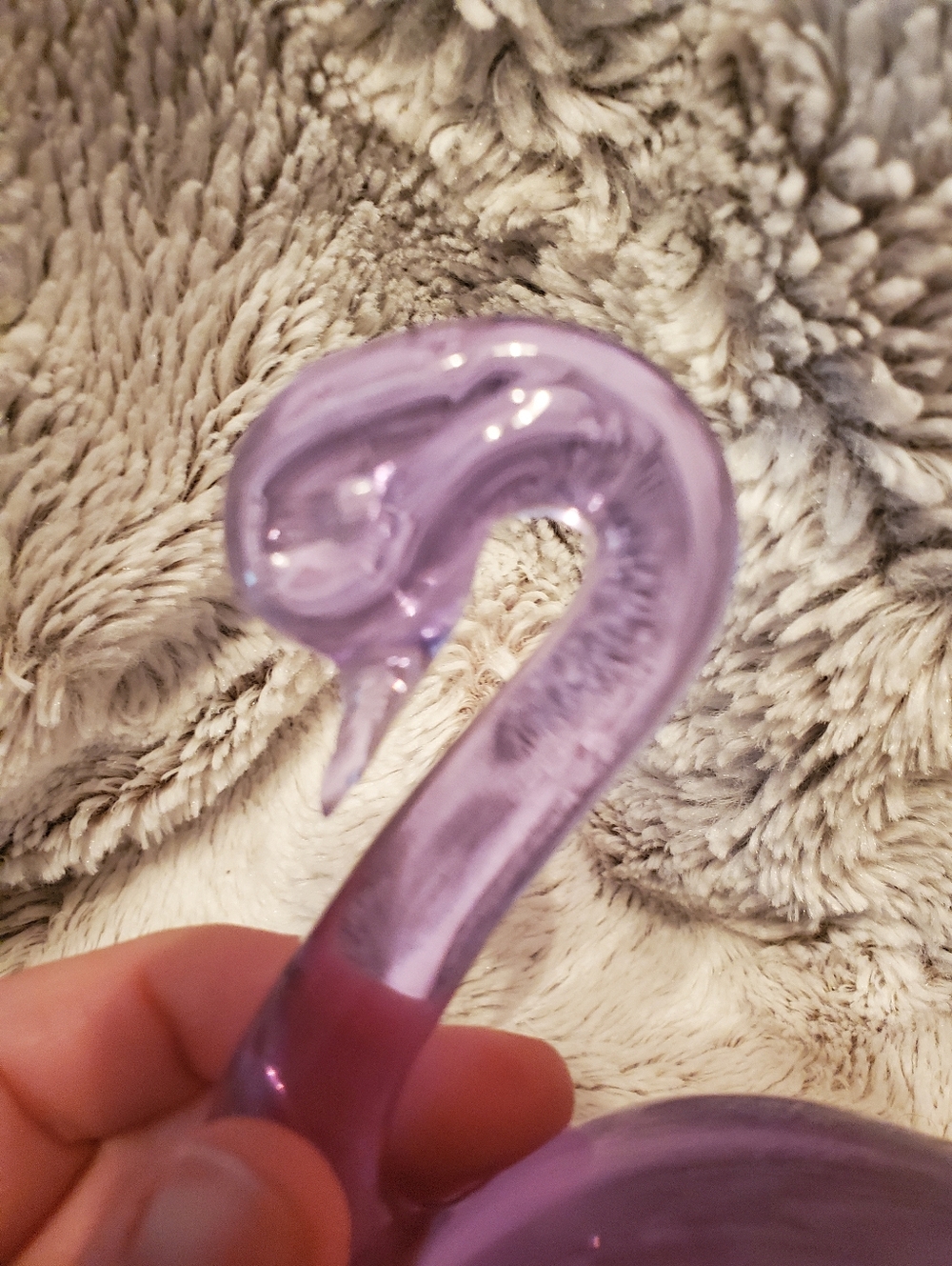 Vintage Konstglas Ronneby Sweden Lavender Purple Art Glass Swan Bird Figurine - Picture 2 of 8